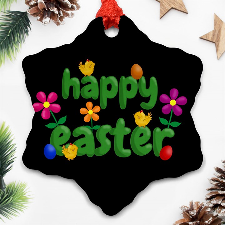 Happy Easter Snowflake Ornament (Two Sides)