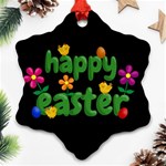 Happy Easter Snowflake Ornament (Two Sides) Back