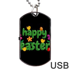 Happy Easter Dog Tag Usb Flash (two Sides) by Valentinaart