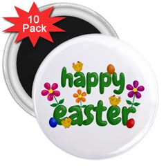 Happy Easter 3  Magnets (10 Pack)  by Valentinaart