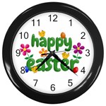 Happy Easter Wall Clocks (Black) Front