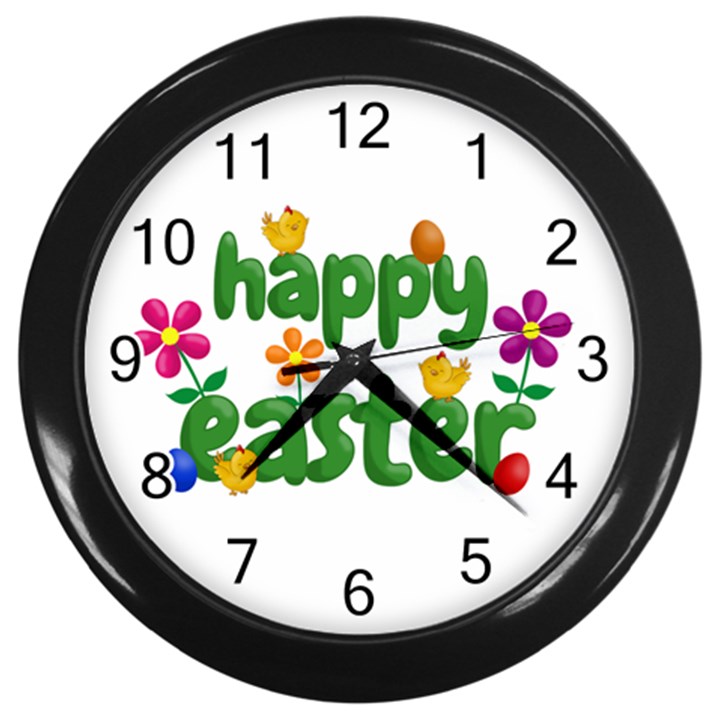 Happy Easter Wall Clocks (Black)