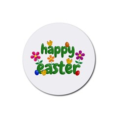 Happy Easter Rubber Coaster (round)  by Valentinaart