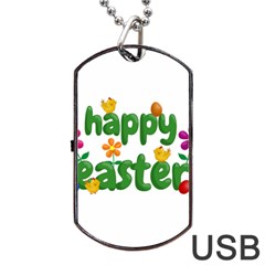 Happy Easter Dog Tag Usb Flash (two Sides) by Valentinaart