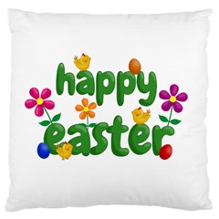 Happy Easter Large Cushion Case (two Sides) by Valentinaart