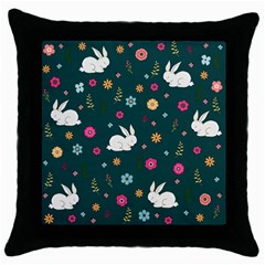 Easter bunny  Throw Pillow Case (Black)