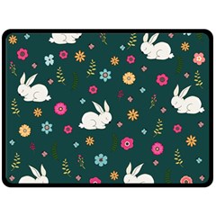 Easter bunny  Fleece Blanket (Large) 