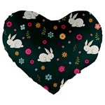 Easter bunny  Large 19  Premium Heart Shape Cushions Front