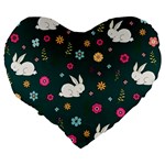 Easter bunny  Large 19  Premium Heart Shape Cushions Back