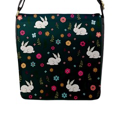 Easter Bunny  Flap Messenger Bag (l)  by Valentinaart