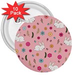 Easter bunny  3  Buttons (10 pack)  Front