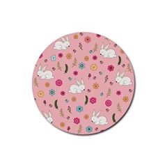 Easter Bunny  Rubber Coaster (round)  by Valentinaart