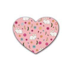 Easter Bunny  Heart Coaster (4 Pack)  by Valentinaart