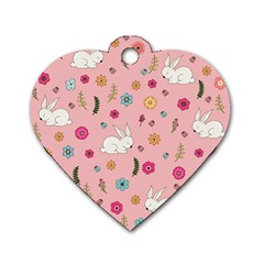 Easter Bunny  Dog Tag Heart (one Side)