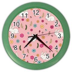 Easter Bunny  Color Wall Clocks by Valentinaart