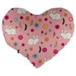 Easter bunny  Large 19  Premium Heart Shape Cushions Back