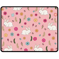 Easter bunny  Double Sided Fleece Blanket (Medium) 