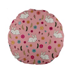 Easter bunny  Standard 15  Premium Flano Round Cushions