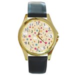 Easter bunny  Round Gold Metal Watch Front