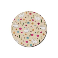 Easter Bunny  Rubber Coaster (round)  by Valentinaart