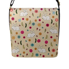 Easter Bunny  Flap Messenger Bag (l)  by Valentinaart