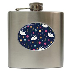 Easter Bunny  Hip Flask (6 Oz) by Valentinaart