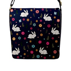 Easter Bunny  Flap Messenger Bag (l)  by Valentinaart