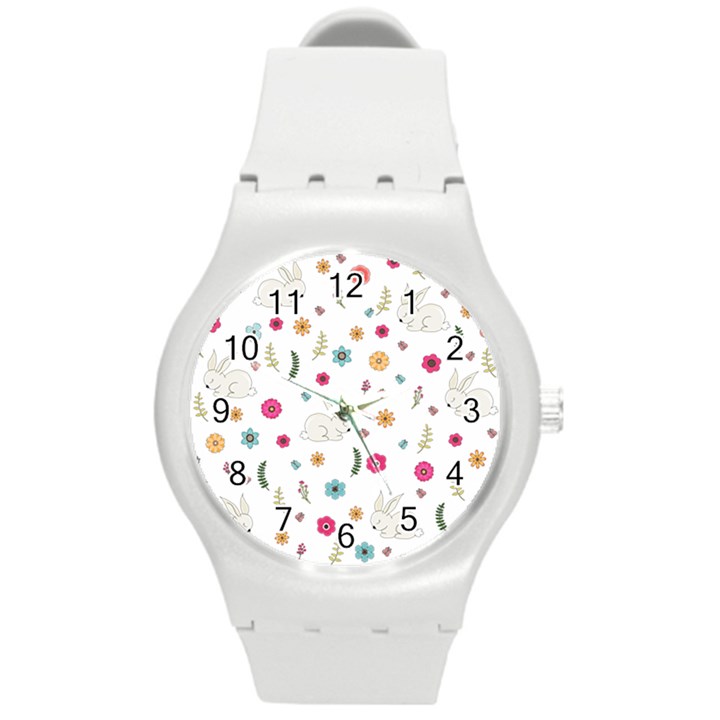 Easter bunny  Round Plastic Sport Watch (M)