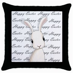 Easter Bunny  Throw Pillow Case (black) by Valentinaart