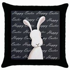 Easter Bunny  Throw Pillow Case (black) by Valentinaart