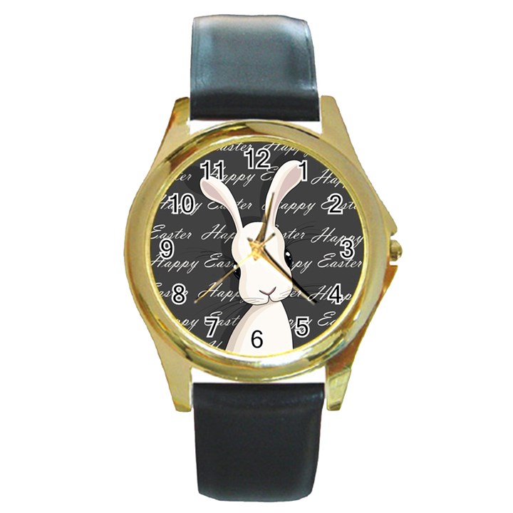 Easter bunny  Round Gold Metal Watch