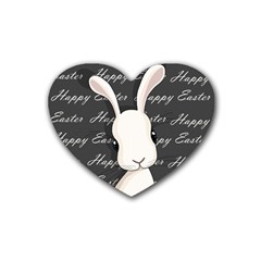 Easter Bunny  Rubber Coaster (heart)  by Valentinaart