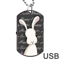 Easter Bunny  Dog Tag Usb Flash (two Sides) by Valentinaart