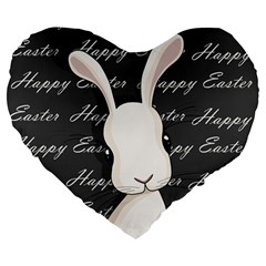 Easter Bunny  Large 19  Premium Heart Shape Cushions by Valentinaart