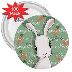 Easter Bunny  3  Buttons (100 Pack)  by Valentinaart