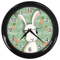 Easter Bunny  Wall Clocks (black) by Valentinaart