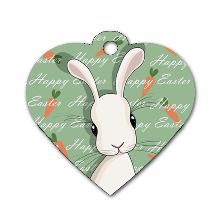 Easter bunny  Dog Tag Heart (Two Sides)