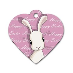 Easter Bunny  Dog Tag Heart (two Sides) by Valentinaart