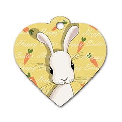 Easter Bunny  Dog Tag Heart (two Sides) by Valentinaart