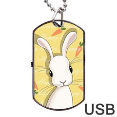 Easter Bunny  Dog Tag Usb Flash (two Sides) by Valentinaart