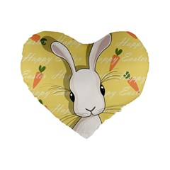 Easter Bunny  Standard 16  Premium Heart Shape Cushions by Valentinaart