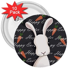 Easter Bunny  3  Buttons (10 Pack)  by Valentinaart