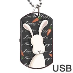 Easter Bunny  Dog Tag Usb Flash (two Sides) by Valentinaart