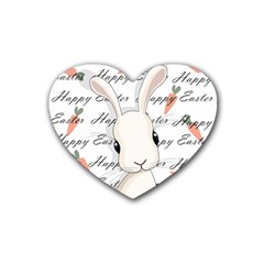 Easter bunny  Rubber Coaster (Heart) 