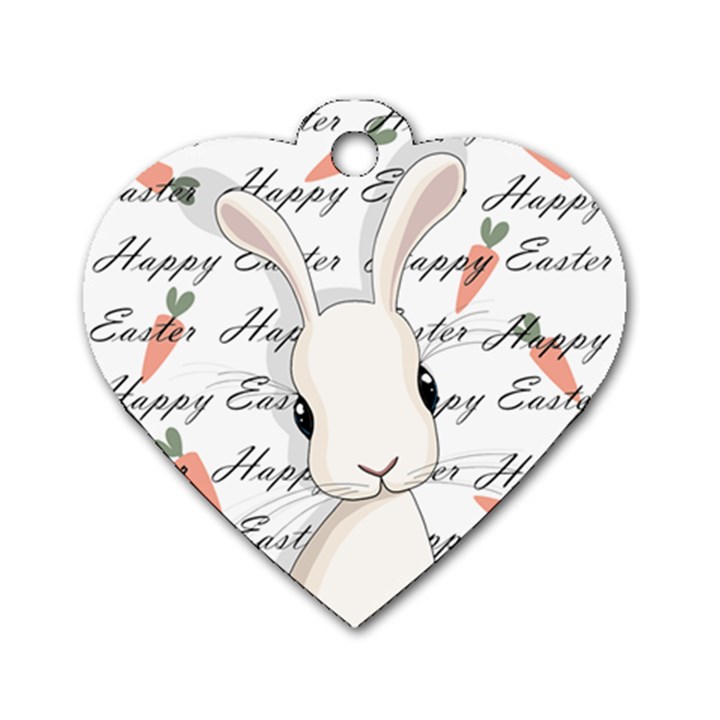 Easter bunny  Dog Tag Heart (One Side)