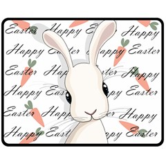 Easter Bunny  Double Sided Fleece Blanket (medium)  by Valentinaart