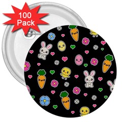 Easter Kawaii Pattern 3  Buttons (100 Pack)  by Valentinaart