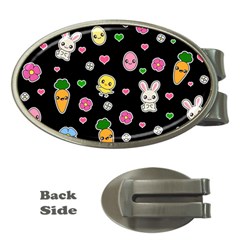 Easter Kawaii Pattern Money Clips (oval)  by Valentinaart