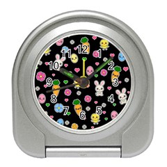 Easter Kawaii Pattern Travel Alarm Clocks by Valentinaart