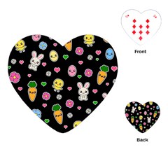 Easter Kawaii Pattern Playing Cards (heart) 